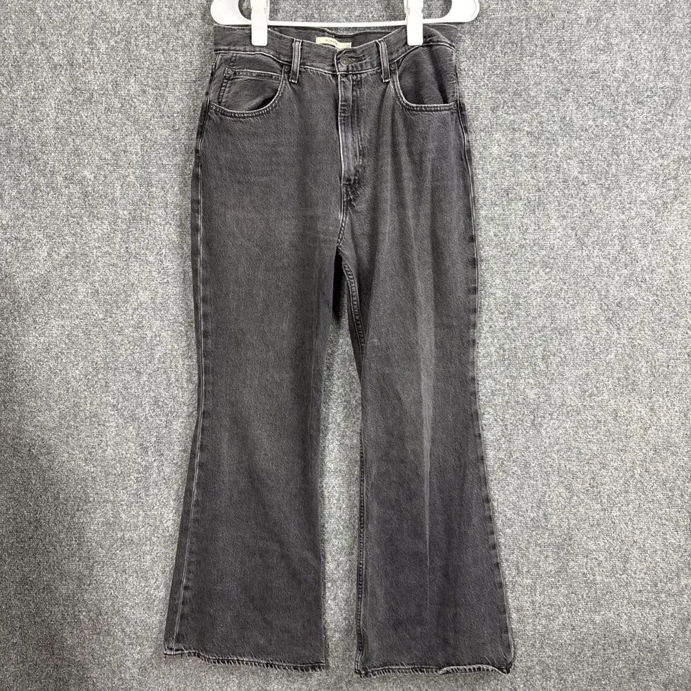 Levis 70's High Flare Jeans Womens Size 30 Black - Picture 1 of 13